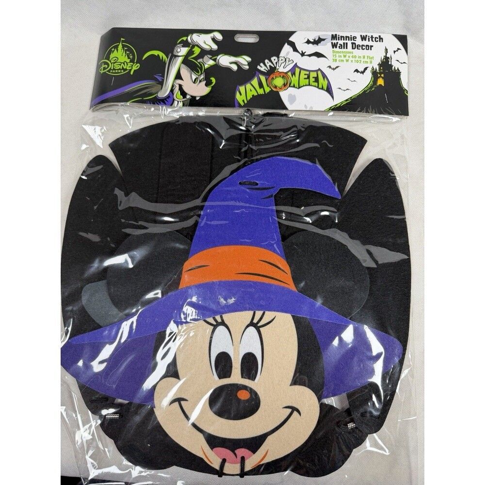 Disney Store Minnie Mouse Halloween Wall Door Decor Glow In The Dark Witch NEW